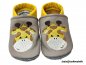 Preview: Lederpuschen beige-gelb mit Stickerei Giraffe 2